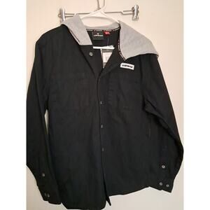 Airwalk Denim Shirt With Hoodie Size 16 Black